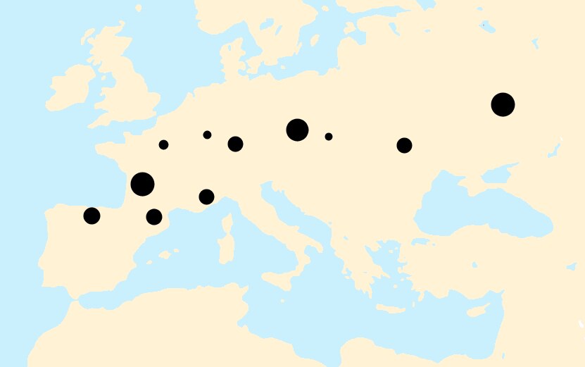 Gravettien-Fundstellen